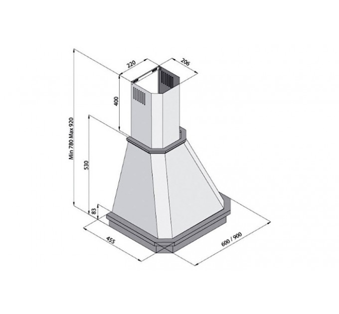 Витяжка кухонна Fabiano Mimosa 90 Ivory