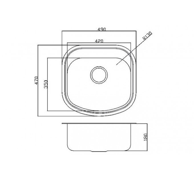 Кухонная мойка Fabiano 49x47 Microdecor