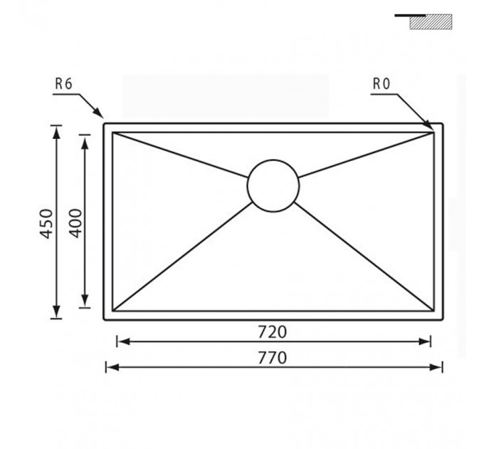 Кухонная мойка CM Filoquadra Filotop 77Х45 11926