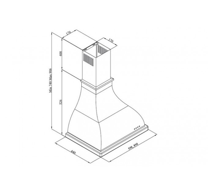 Витяжка кухонна Fabiano NeoRustic 60 Burgundy