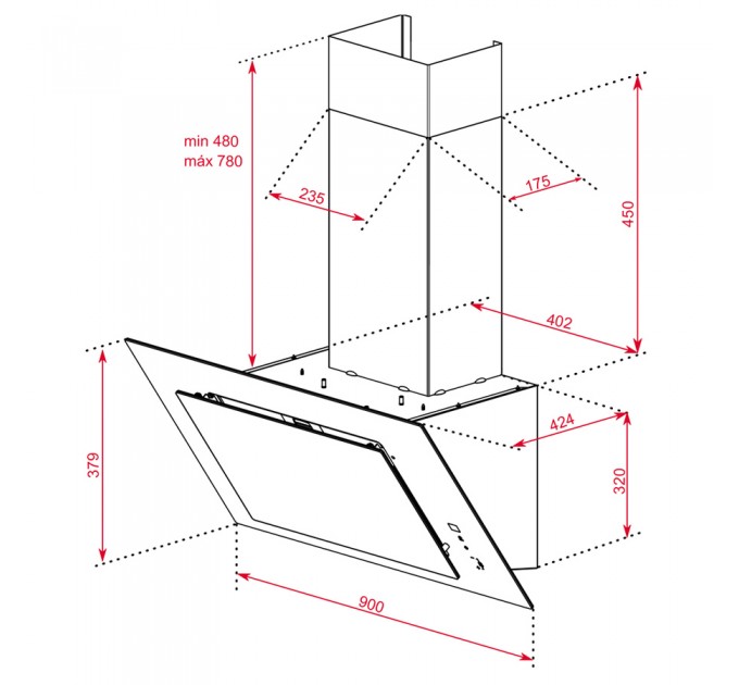 Витяжка кухонна Teka DVT 98660 TBS BK (112930043) чорне скло
