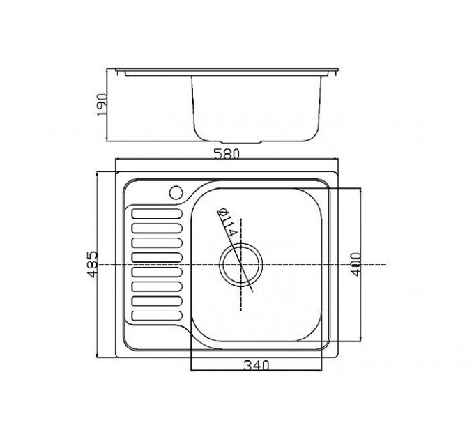 Кухонная мойка Fabiano 580x485 Microdecor