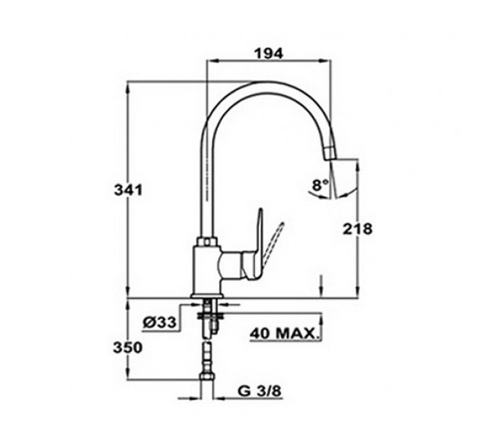 Змішувач кухонний Teka Inca H (IN 995) (5399512) хром