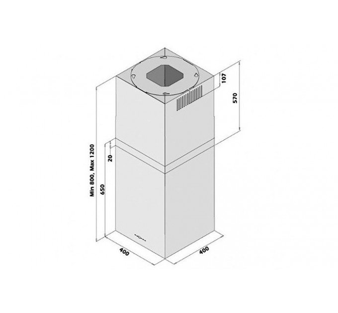 Витяжка кухонна Fabiano Quadro Isola Silence+