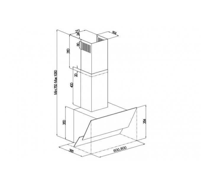 Витяжка кухонна Fabiano Prisma 80 Black