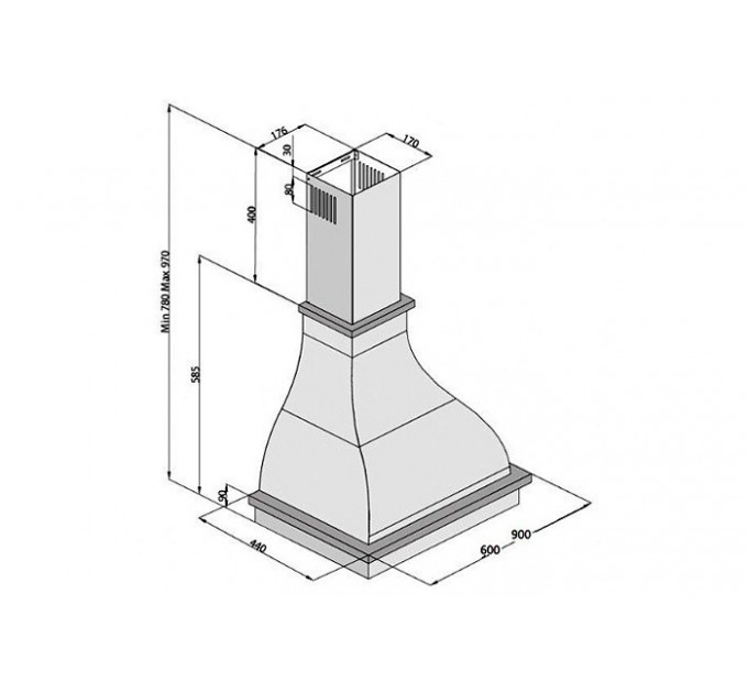 Витяжка кухонна Fabiano Rustico 60 Ivory