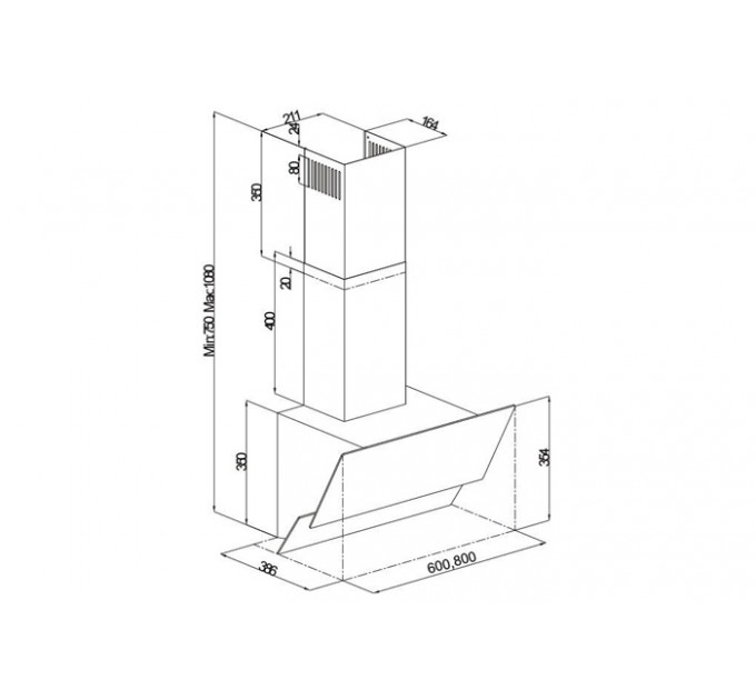 Витяжка кухонна Fabiano Prisma 60 Black