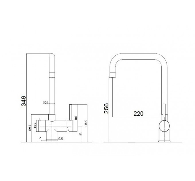 Змішувач кухонний Fabiano FKM 31.6 S/Steel Inox