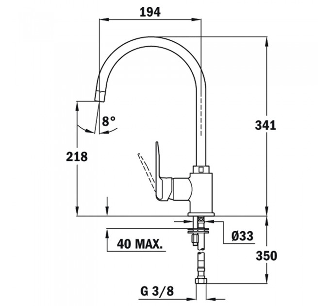Змішувач кухонний Teka SP 995 I (55995020I) нержавіюча сталь
