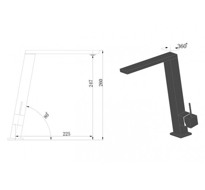 Смеситель кухонный Fabiano FKM 54 SS Nano Graphite