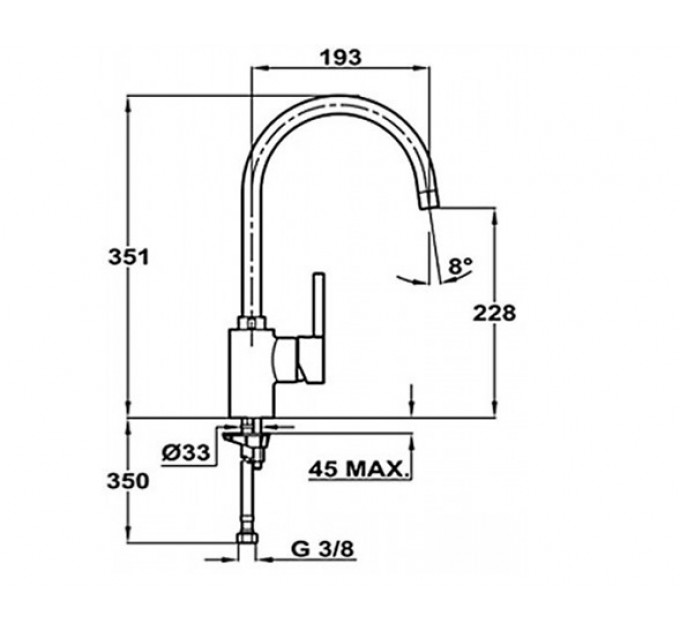 Змішувач кухонний Teka Alaior-XL H (ARK 915) (239151200) хром