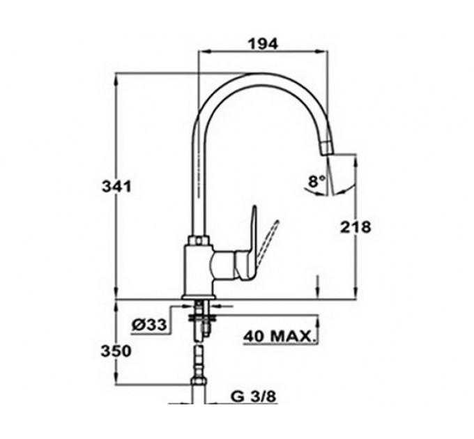 Змішувач кухонний Teka Inca H (IN 995) (53995120CN) хром/граніт (карбон)