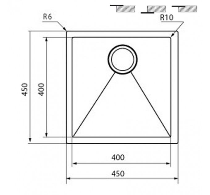 Кухонная мойка CM Iride 45Х45 12252X.L29