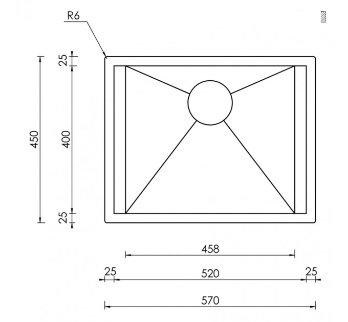 Кухонная мойка CM Focus 57Х45 15202