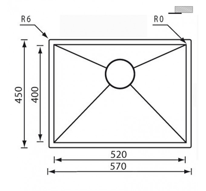 Кухонная мойка CM Filoquadra 57Х45 11918