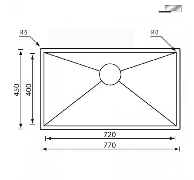 Кухонная мойка CM Filoquadra 77Х45 11916