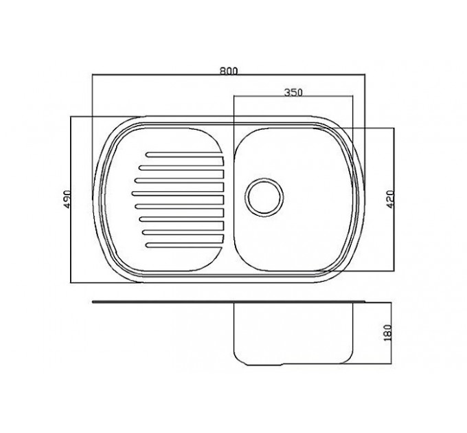 Кухонная мойка Fabiano 80x49 Microdecor