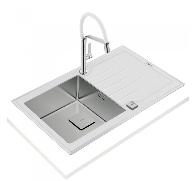 Кухонна мийка Teka Diamond 1B 1D 86 (115100012) біле скло