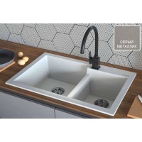 Кухонна мийка Fabiano Quadro 79x51x2 Grey Metallic