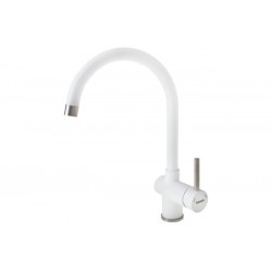 Смеситель кухонный Fabiano FKM 39 S/Steel Alpine White