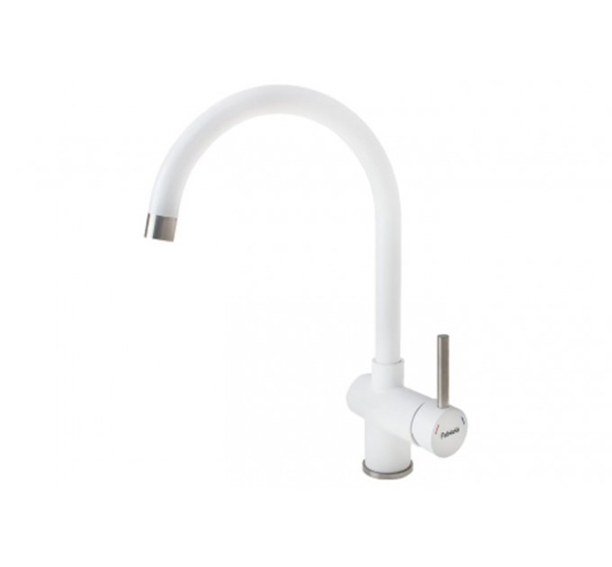 Смеситель кухонный Fabiano FKM 39 S/Steel Alpine White