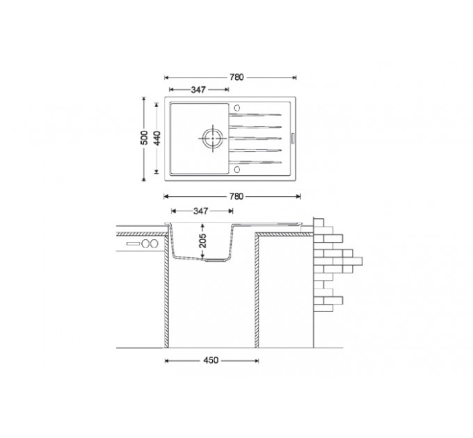Кухонна мийка Fabiano Classic 78x50 Titanium