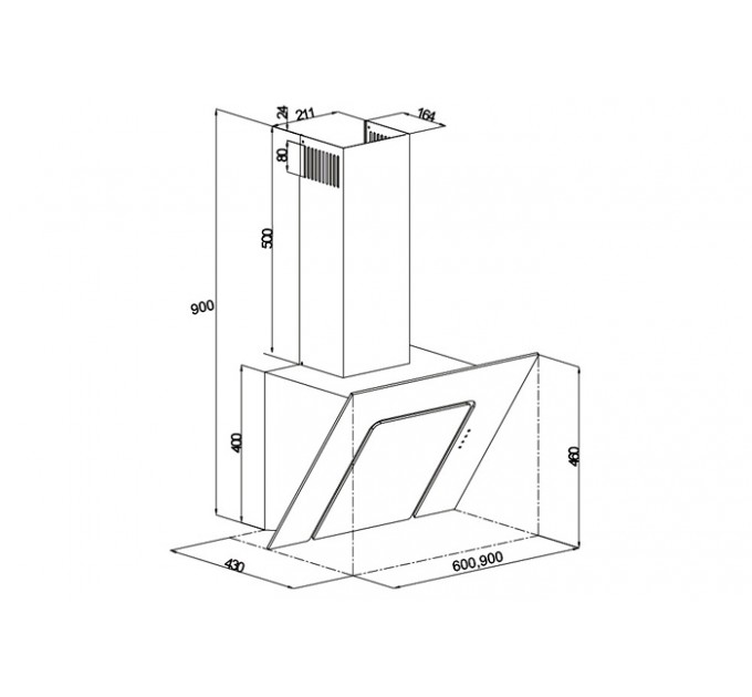 Витяжка кухонна Fabiano Adria 90 Champagne