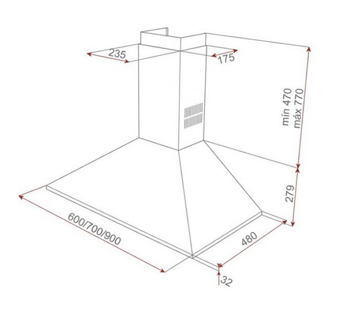 Витяжка кухонна Teka DBB 60 (40460400) нержавіюча сталь