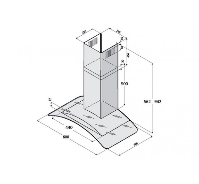 Витяжка кухонна Fabiano Arco-B 60 Inox