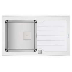 Кухонна мийка Teka Diamond 1B 1D 86 (115100012) біле скло