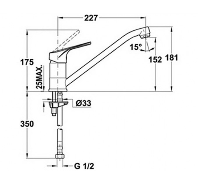Змішувач кухонний Teka MT Plus L (MTP 913) (469130210) хром