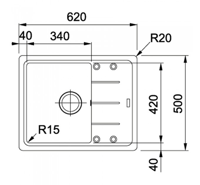 Кухонная мойка Franke Basis BFG 611-62 (114.0565.090) серый камень