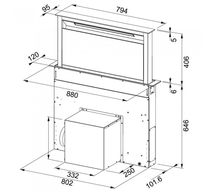 Вытяжка кухонная Franke Downdraft FDW 908 IB XS (110.0365.588)