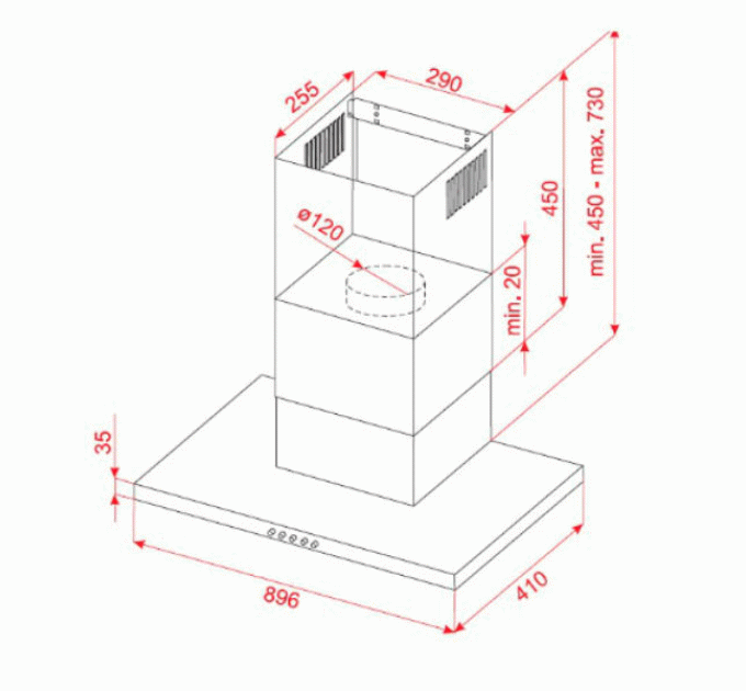 Витяжка кухонна Perfelli t 9612 A 1000 I LED